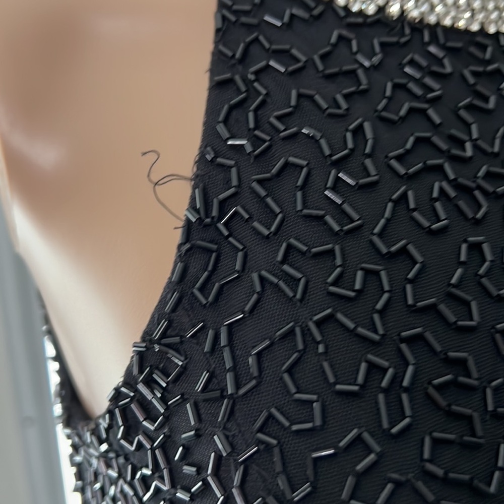 Mac Duggal Beaded Sleeveless Halter Neck Sheath Gown - Picture 7 of 16